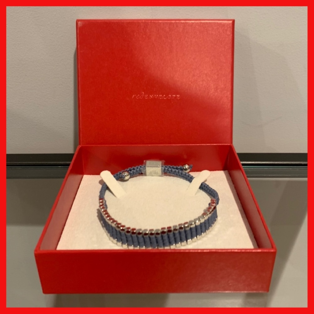 Red Envelope Men’s Woven Bracelet Blue